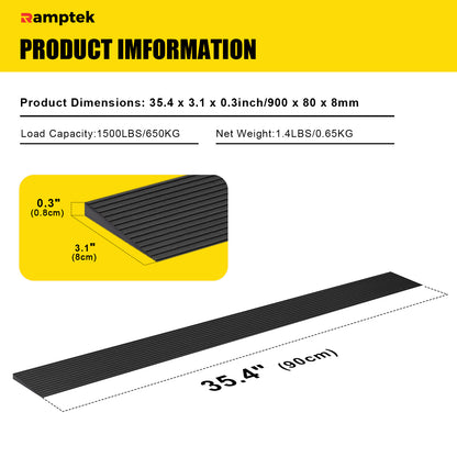 Schwellenrampen aus Gummi von 0,8 cm bis 4,5 cm hoch