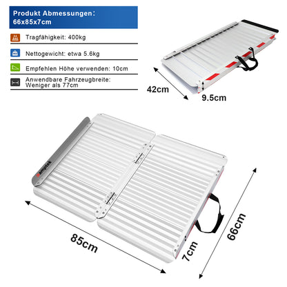 Rollstuhlrampe mit 800 Pfund Tragfähigkeit, rutschfester und faltbarer Schwellenrampe