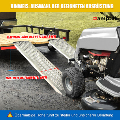 2 Stück Auffahrrampe,bis zu 400kg Motorradramp, Laderampe für Motorrad, Anhänger, ATV Quad PKW