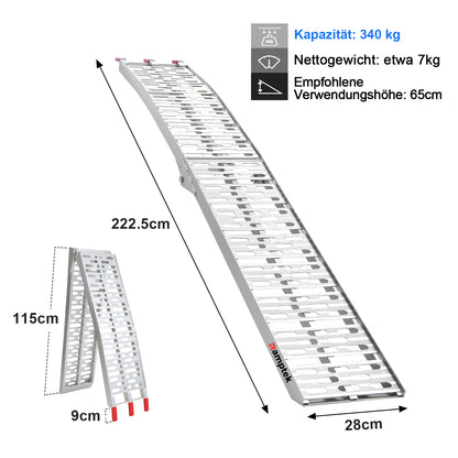 7,5 'Aluminium-Laderampe / ATV-Rampe / Motorradrampe / LKW-Laderampe, klappbar, 1-teilig, 750 lb Kapazität (AR07)