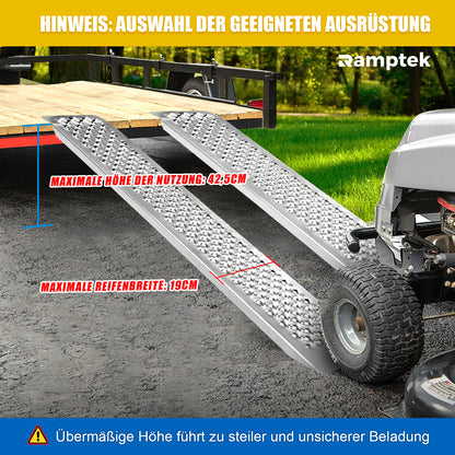 2 Stück Auffahrrampe,bis zu 400kg Motorradramp, Laderampe für Motorrad, Anhänger, ATV Quad PKW