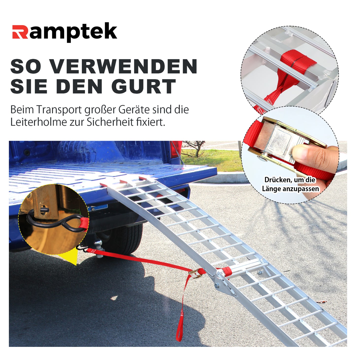 7,5 'Aluminium-Laderampe / ATV-Rampe / Motorradrampe / LKW-Laderampe, klappbar, 1-teilig, 750 lb Kapazität