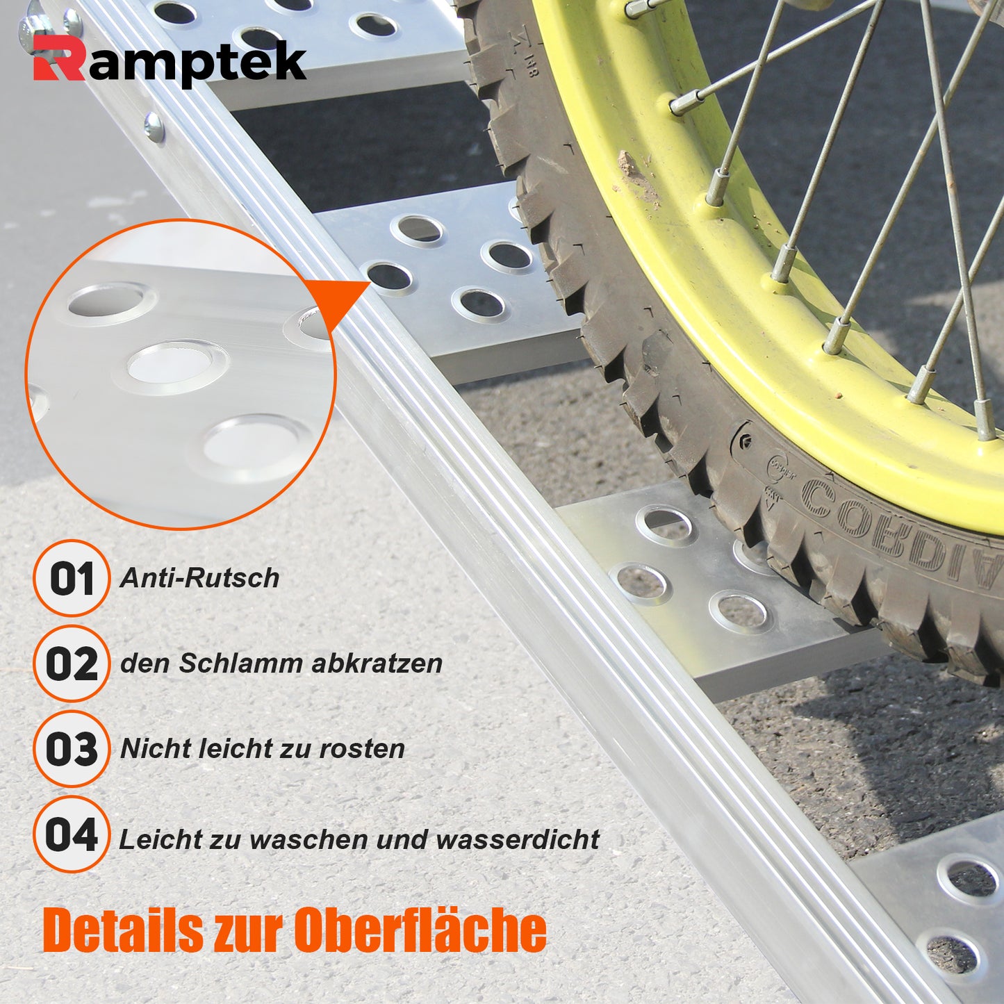 77"L x 13"W Aluminium-Laderampe, tragbare Laderampe für Rasentraktoren, Rasenmäher, Motorräder, Lastwagen, ATVs usw., 1500 lbs. Kapazität, 2 Stück, paarweise verkauft (AR4051)