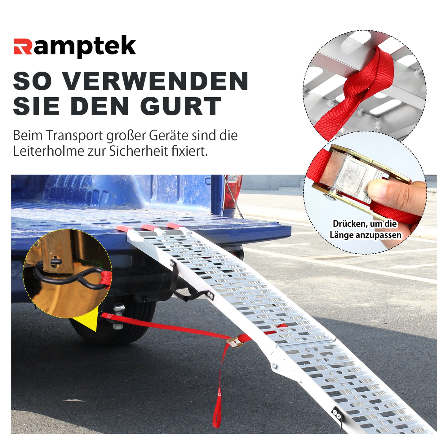 7,5 'Aluminium-Laderampe / ATV-Rampe / Motorradrampe / LKW-Laderampe, klappbar, 1-teilig, 750 lb Kapazität (AR07)