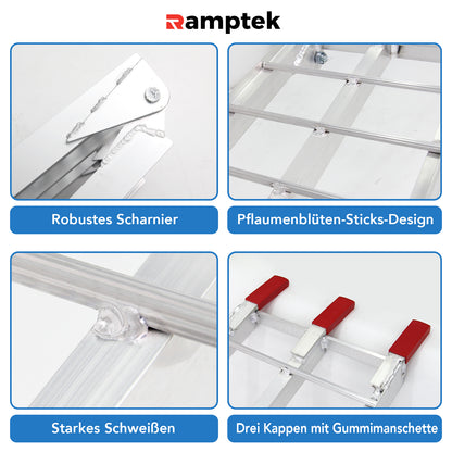 7,5 'Aluminium-Laderampe / ATV-Rampe / Motorradrampe / LKW-Laderampe, klappbar, 1-teilig, 750 lb Kapazität