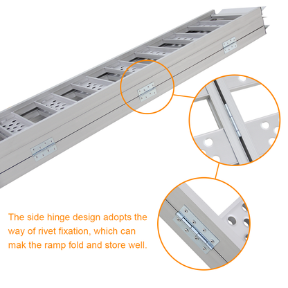 45" W x 69" L Dreifache Laderampe aus Aluminium, langlebige Laderampe für Rasenmäher, ATVs, Nutzfahrzeuge, Motorräder, Lastwagen usw., hält bis zu 1500 lbs. (AR4026)